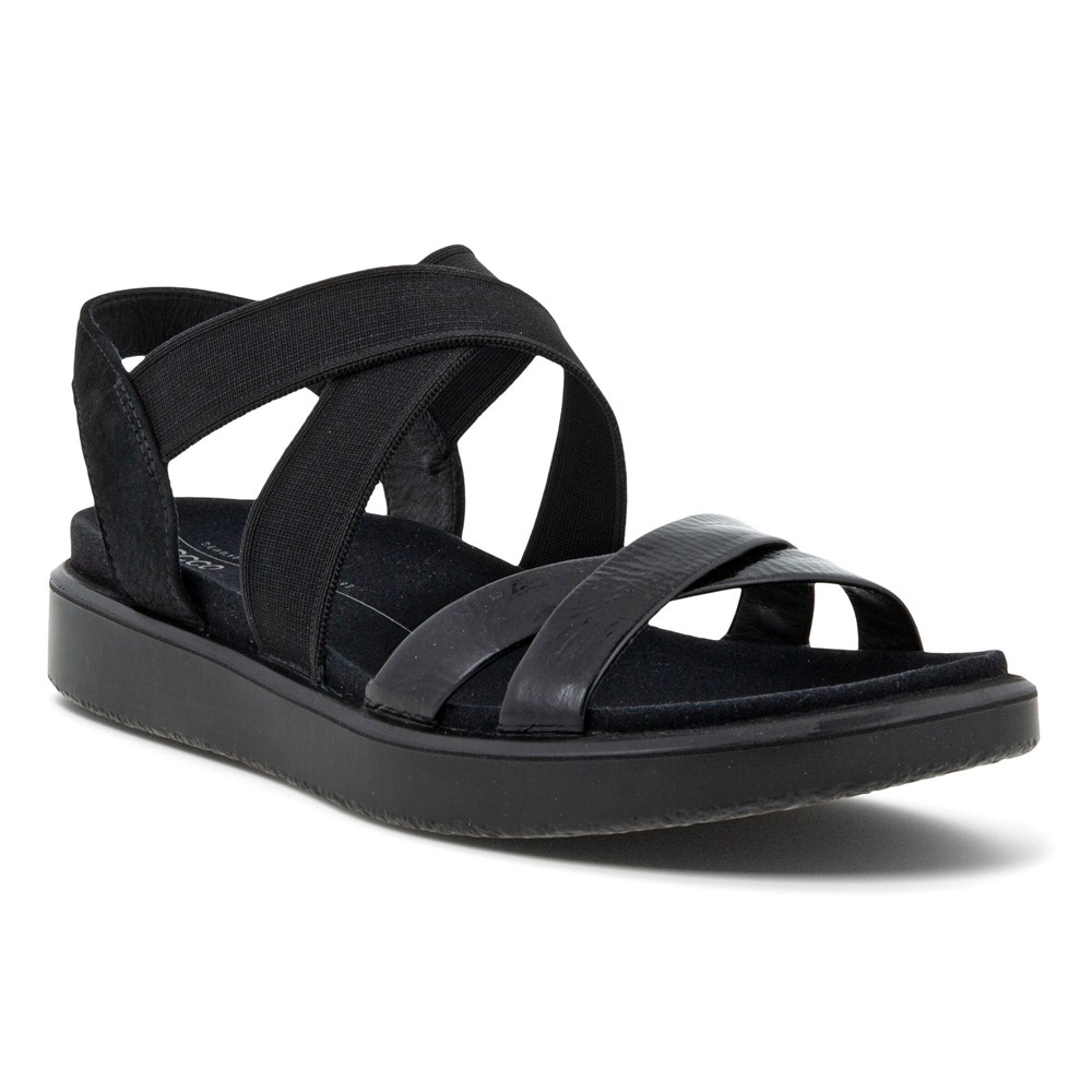 Sandalias Mujer - ECCO Flowt Flat Strappy - Negros - XAB528736